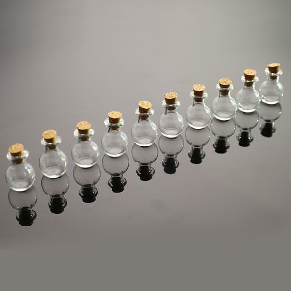 10 Stk Mini Glasflasker Små Ønskeflasker Transparent