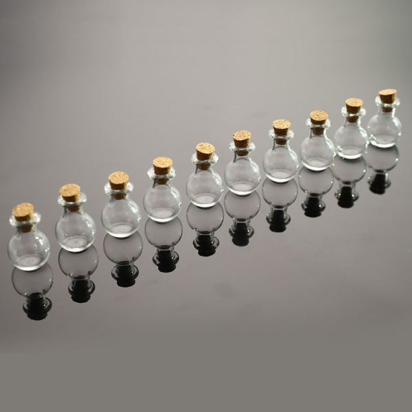 10 Stk Mini Glassflasker Små Ønskeflasker Transparent