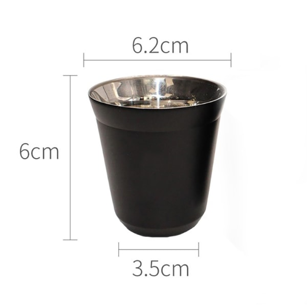 80ml dubbelvägg rostfri kopp isolering kaffekopp Black