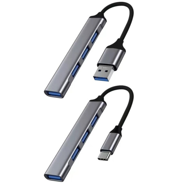 USB Splitter 4 Port USB 3.0 Hub Expander USB -adapter White TYPE C