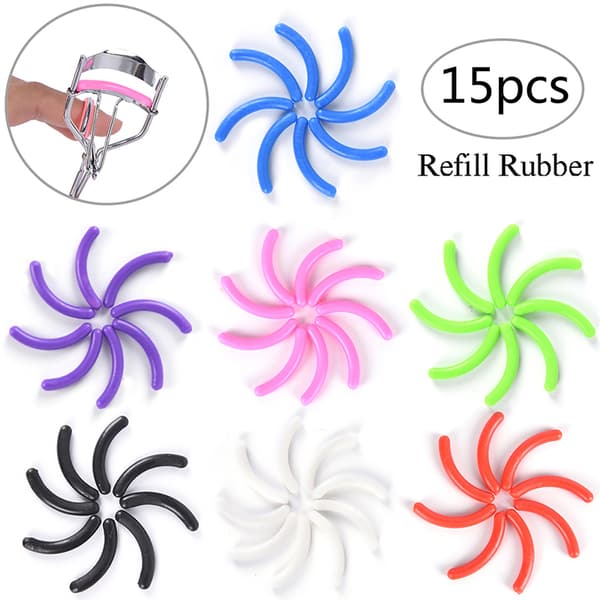 15 st Refill gummikuddar Make Up Tool Ersätter ögonfransböjning White