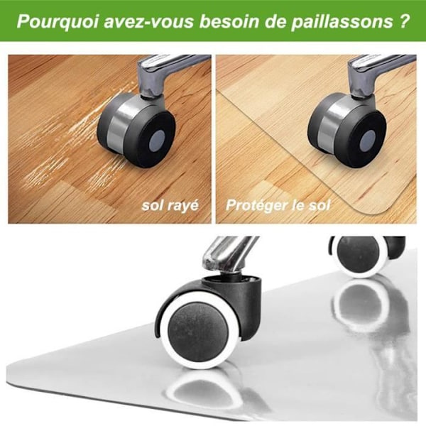 Transparent mat for protection of hard floors, floor protector, mat for chair protection, mat for floor protection.