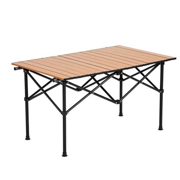 K IKIDO Pikkupöytä - Teräksestä valmistettu taitettava - Neljälle hengelle - 90×55×58cm - Kantokyky 60KG - Ruskea kastanj