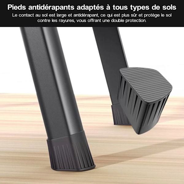 Sju Comfort-Escabeau 5 steg-Fällbar-Optimal stabilitet och säkerhet-Max belastning 150KG-I stål-Svart Röd