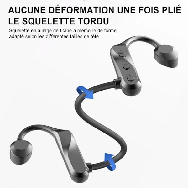 FOXSPORT, Luustonsiirto Kuulokkeet, Vedenpitävä Kuulokkeet, Langattomat Kuulokkeet, Bluetooth Kuulokkeet Kaulalla, Musta