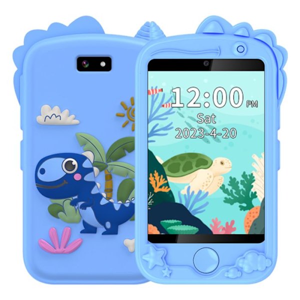 Leksak mobiltelefon - K IKIDO - Liten blå dinosaurie - 2,8 tum pekskärm - 700 mAh - 4G samtal Blå