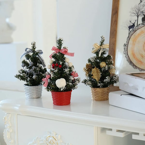 Liten julgran, skrivbordsdekoration, 1 stycke, röd e51c Fyndiq