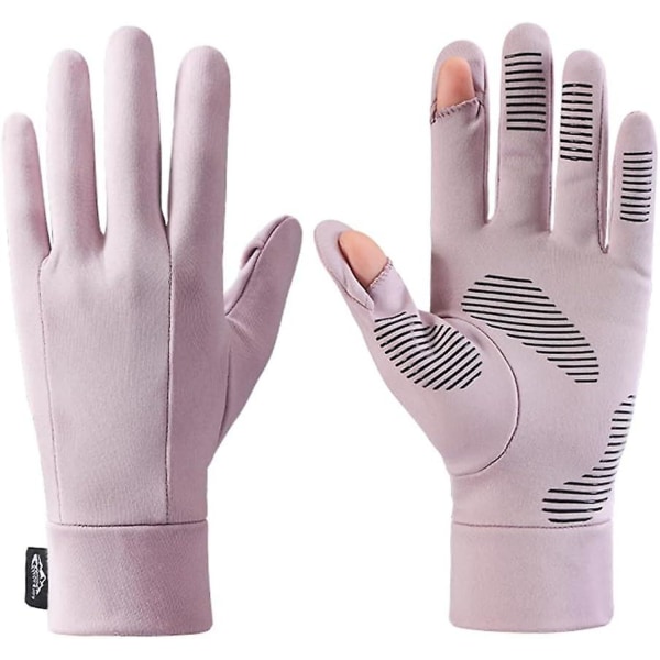 Vinterhandskar Liners - Skidhandskar Liners för män och kvinnor, tunna & lätta kallväder liners handskar med flip finger design Purple X-Large