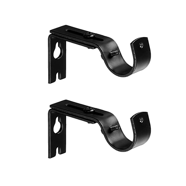 Curtain rod Fixed bracket Hanging metal structure hook (2 pcs, black)