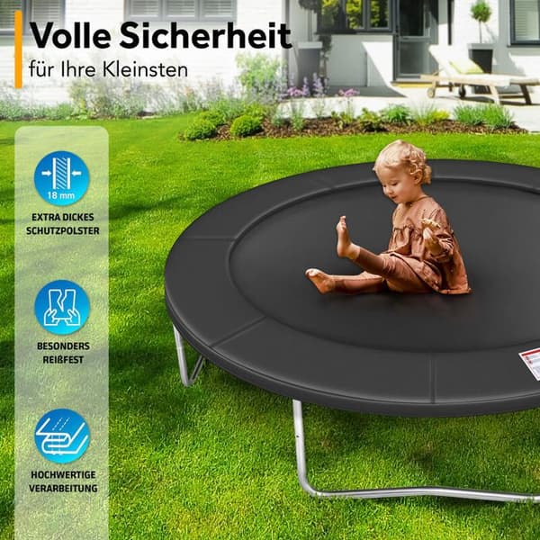 Säkerhetskant för studsmatta Ø 366 cm - 1,5 cm PVC+PE-skumvaddering - Väderbeständig, UV- och frostbeständig - Bredd 30 cm