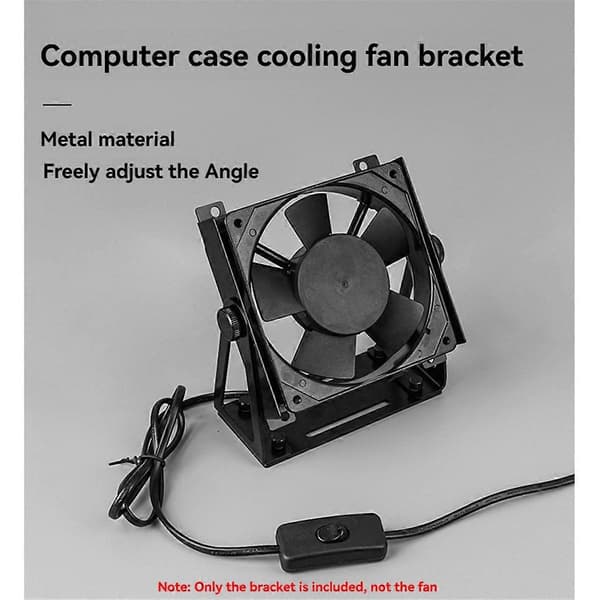 Flerfunktionsfäste för 120 och 140 mm PC-fläktar, roterbart Black
