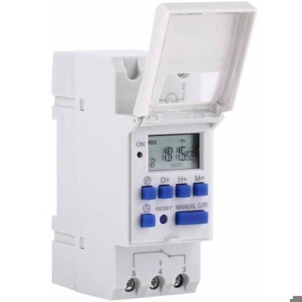 Programmerbar digital timer, LCD ugentlig afbryder med programmeret timer (220V)