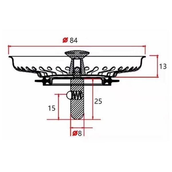 Vaskesil i rustfritt stål - ZOR® - Diameter 84 mm - 304 rustfritt stål - Pakke med 2