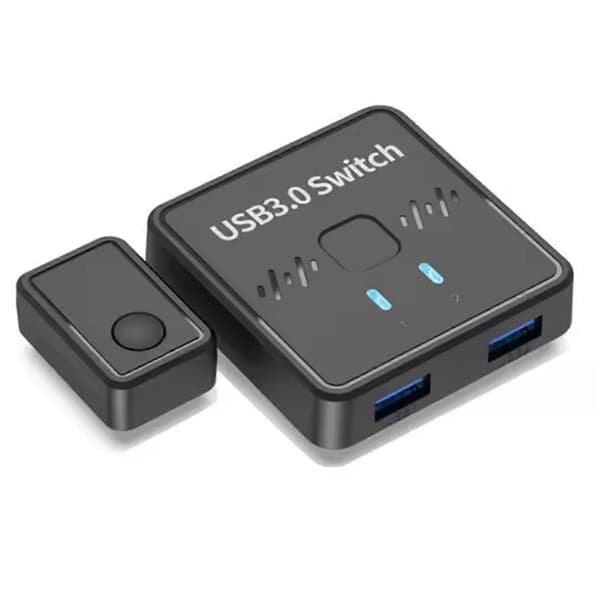 USB 3.0 Printerdeler Switch USB 3.0 Tovejs Switcher 2 ind 1 ud 2 Computere Deler 1 Printer Black