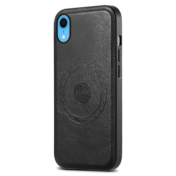 DENIOR iPhone XR -kotelo PU-nahkainen puhelimen takakuori, yhteensopiva MagSafe-laitteen kanssa Black