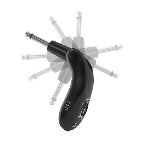 2.4G trådløst gitarsystem digital sender og mottaker 4-kanals versjon for elektrisk gitarbass Black