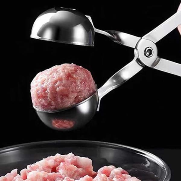 [KK] Kødbolletang Rustfrit Stål - Form Perfekte Kødboller silver
