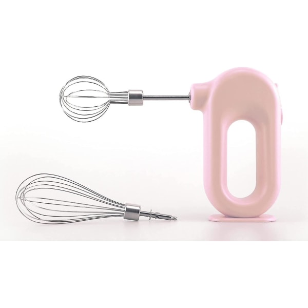 Sladdlös elektrisk handmixer kompatibel med hemmabruk, USB -uppladdningsbar handmixer med 2 löstagbara vispar, 4 hastighetslägen, bakning i köket, L pink