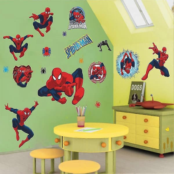 Fantastiska Spiderman väggdekaler för barnrum, barnrumsinredning.