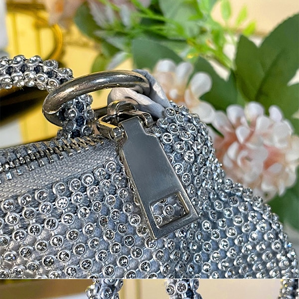 Dame Aften Taske Clutch Taske Lille Paillet Håndtaske Skuldertaske Kædetaske Til Bryllupsfest Diskotek - Sølv(sølv)