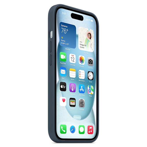 iPhone 15 Deksel Kompatibelt med MagSafe Ripebestandig Silikondeksel Mørkeblå Mørkeblå Dark blue iPhone 15