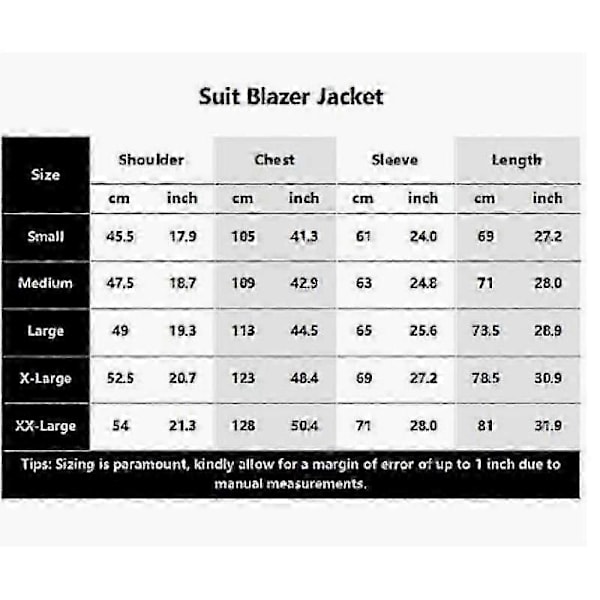 Herre Blazer Slim Fit Jakke, Enkeltknappet Blazer med Én Knap Beige S
