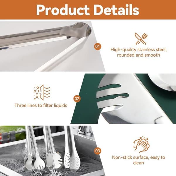 Sett med presise serveringstenger. Ergonomisk design for elegant og hygienisk servering.