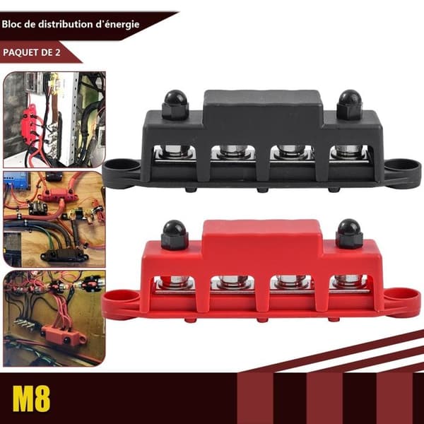 2 x 12V 250A 4-polig samlingsskena strömfördelningsblock
