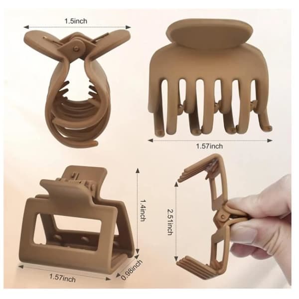 Hårklämmor - Ej specificerat - 8-pack - Halkfria - 4,1 cm - Dubbel rad tänder