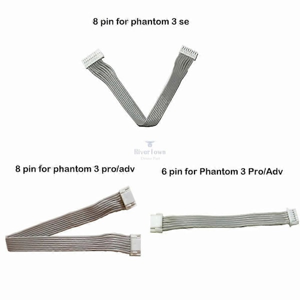 Uusi 6-nastainen/8-nastainen kameran liitäntäkaapeli DJI Phantom 3 Pro/adv/se -droneen, varaosat 6 pin for 3AP