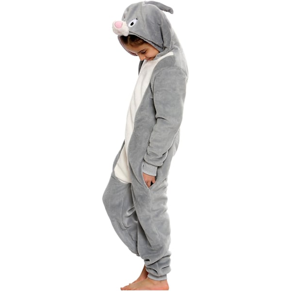 Flickor Pojkar Kanindräkt Jumpsuits Mjuk Plysch Fleece Bunny 13 Years
