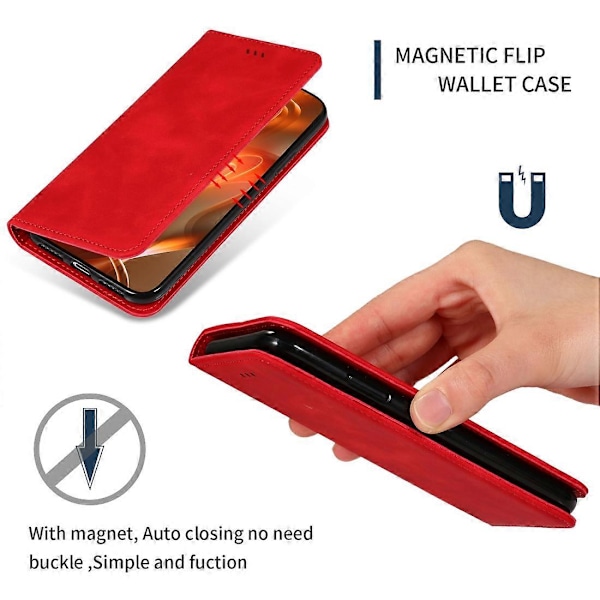 Retro Skin Feel Business Magnetisk Horisontal Flip Læder Etui til Galaxy S8+ (Rød) Til Galaxy S8+