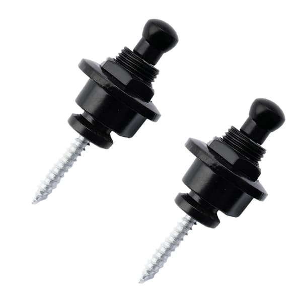 Metallgitarrremlås Gitarrremknappar Remlås Säkerhetslås Remstift för Akustisk Klassisk Elgitarr Bas, Svart (2-pack)