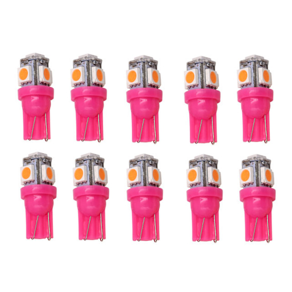 T10 w5w Pink / Rosa Led with 5pcs 5050SMD chip 12v DC 10-pack