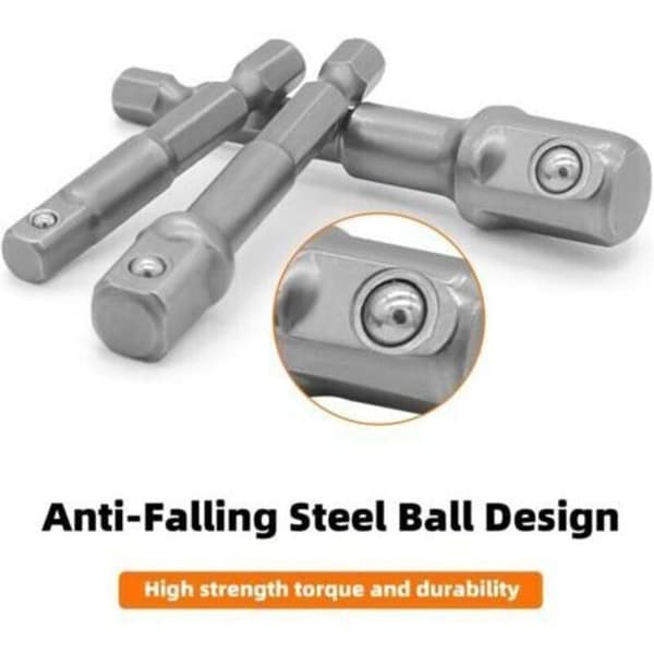 8 sekskantede hylseadaptere 1/4\" til 1/4\"-3/8\"-1/2\" for drill-driver