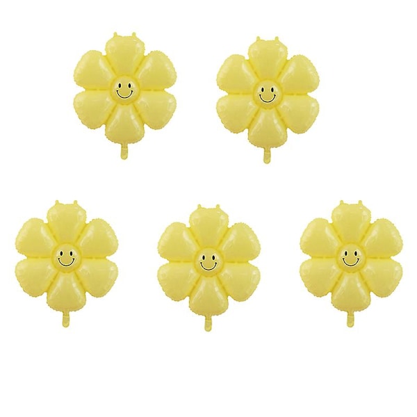 1/2/3/5 stk Hvide Daisy Blomster Folieballon Plumeria Helium Ball Bryllup Børn Fødselsdagsfest Dekoration Baby Shower Ins Foto gul 5 stk små yellow 5pcs small yellow