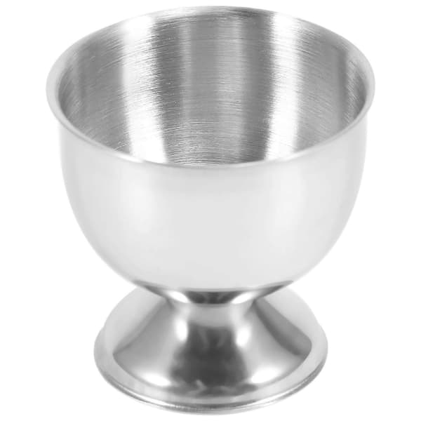 Äggkopp, äggbricka i rostfritt stål, mjukkokta äggkoppar, hållare, diskmaskinssäker (4-pack) Silver