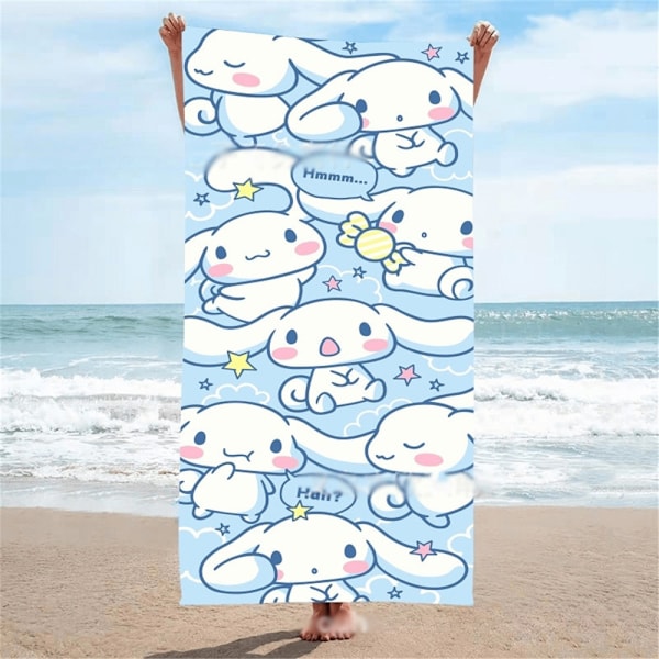 Kuromi Cinnamoroll Stort Mikrofiber Strandhåndklæde Letvægts Hurtigtørrende Badehåndklæder B B 75*150CM