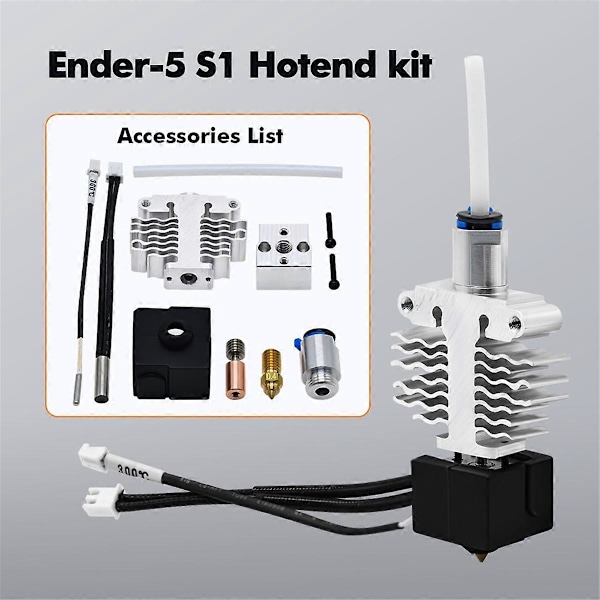 NYTT -5 S1 Hotend Kit Titanium Koppar Hals Värmeblock Silikonskydd -5 S1 3D-skrivardelar As Shown