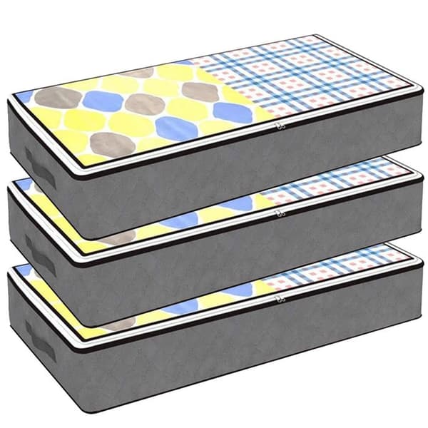 Oppbevaringspose under seng - Sett med 3 - 100x50x18 cm - 92L - Vanntett