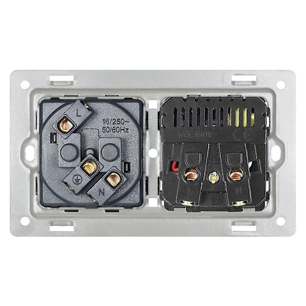 [KK] Double socket, wall socket with double USB 5v/2100ma, flush-mounted socket with 2 USB ports, practical and convenient