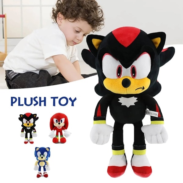 Sonic - Shadow bamse 30cm Svart farge Super myk kvalitet SQBB