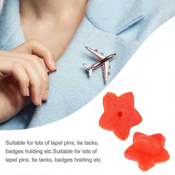 Praktisk stjerneformet pin-baksideholder for dekor 100 stk røde pinner