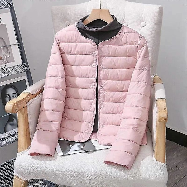 Höst Vinter Dam Kort Dun Bomullsjacka Dam Parkas Tunn Lätt Foder Varm Kappa Kvinnlig Casual Ytterkläder Dam Toppar black M
