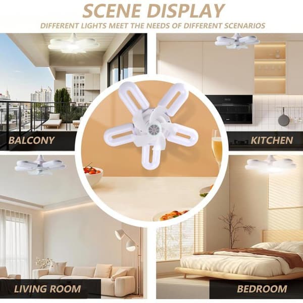 LED ventilatorpære, E27 loftventilatorlampe, loftventilatorlys med pære, ventilatorlampe
