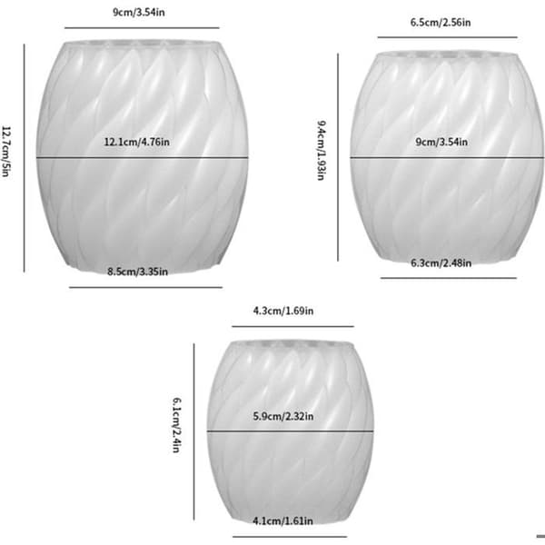 3-delt DIY stearinlysformsett, 3D silikon stearinlysform for stearinlysfremstilling
