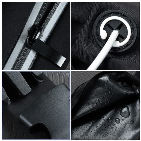 Mavetaske - Mode - Sort - Nylon - Multi-lomme - Vandtæt