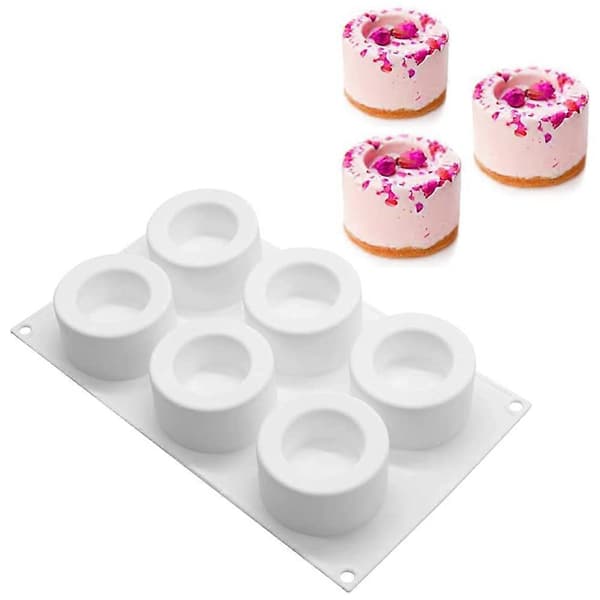 6 roms silikonpuddingkopp kakeform fransk dessertmousse kake DIY bakeform white