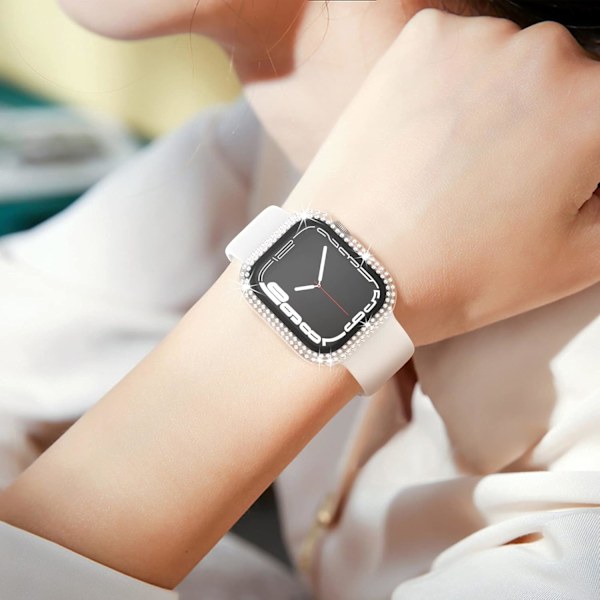 Kompatibel med Apple Watch med skärmskydd i härdat glas Svart/Klar Svart/klar 41 mm