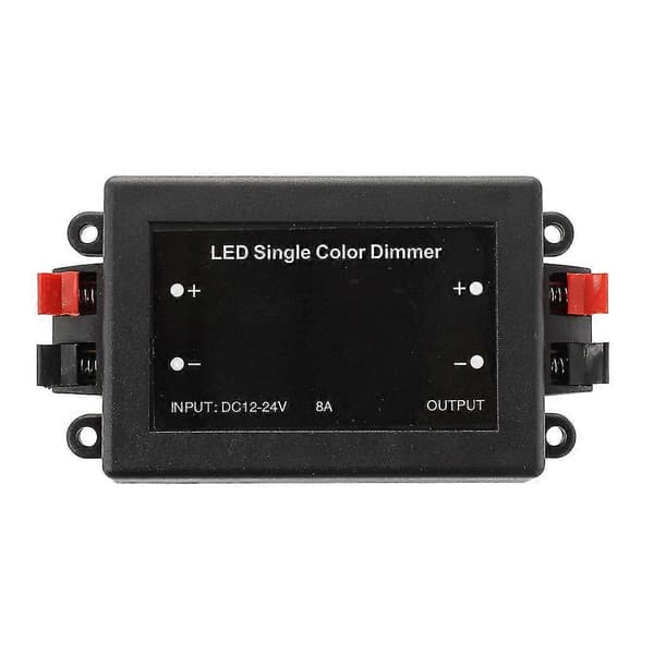 DC 12V Ensfarget LED Dimmerkontroller + RF Fjernkontroll Black